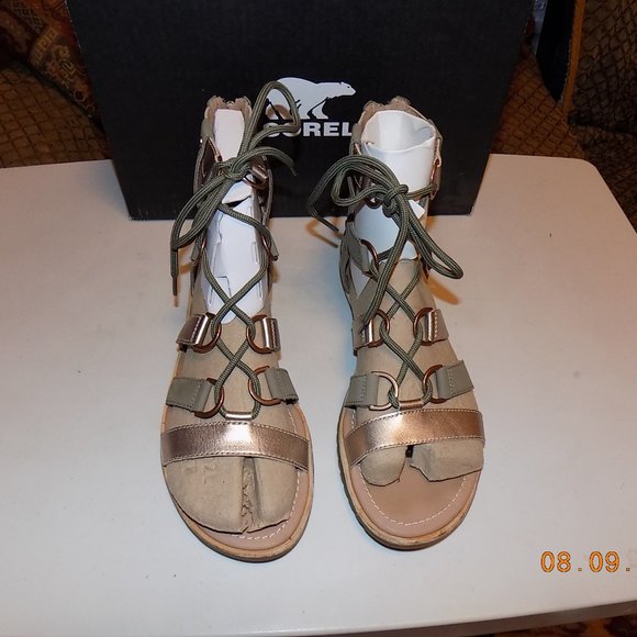 Sorel Ella lace up Sage leather EU39 US8 - Picture 6 of 13